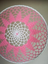 Krajka 18 cm (růžová s korálkem) 